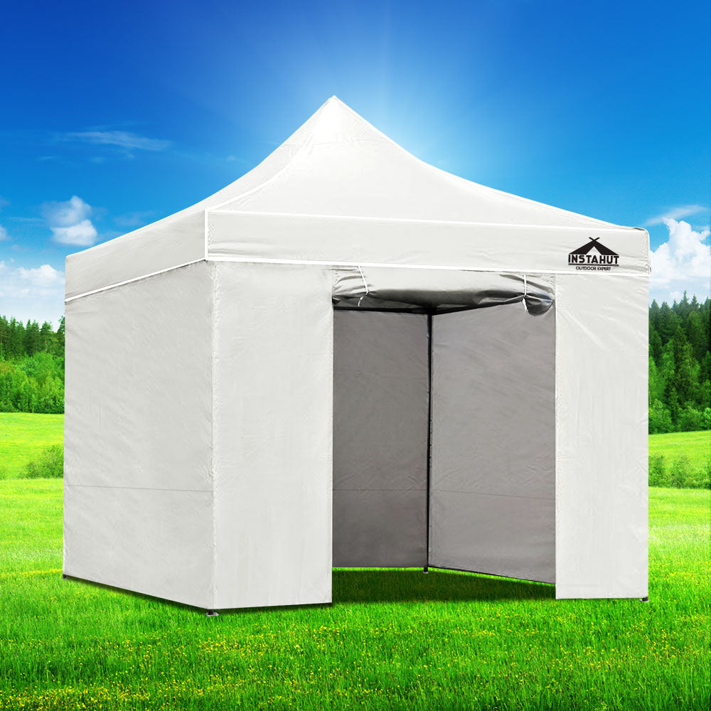 Instahut Gazebo Pop Up Marquee 3x3 Folding Tent Wedding Gazebos 500D White 7