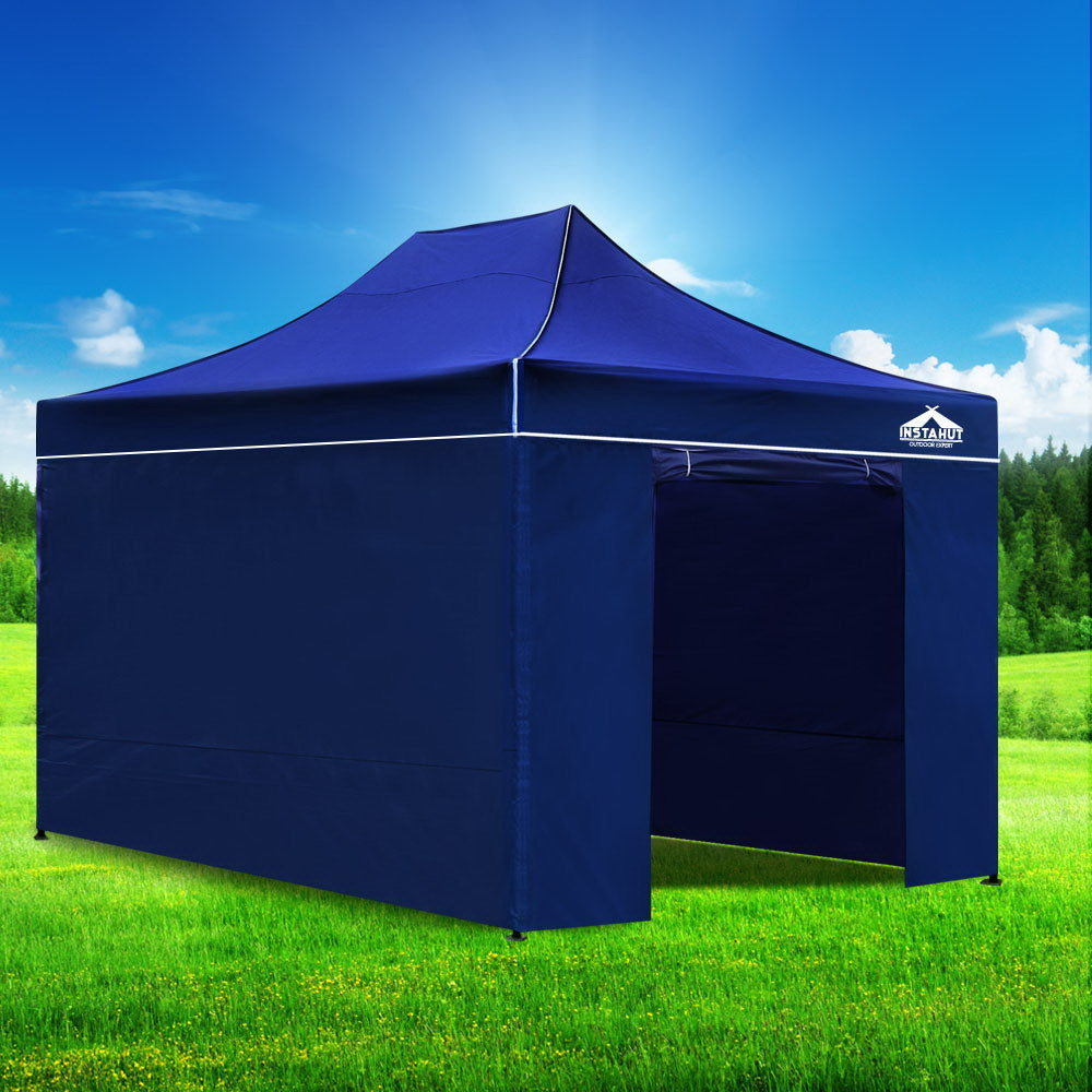 Instahut Gazebo 3x4.5 Pop Up Marquee Folding Tent Wedding Gazebos Camping Outdoor Shade Canopy Blue 7