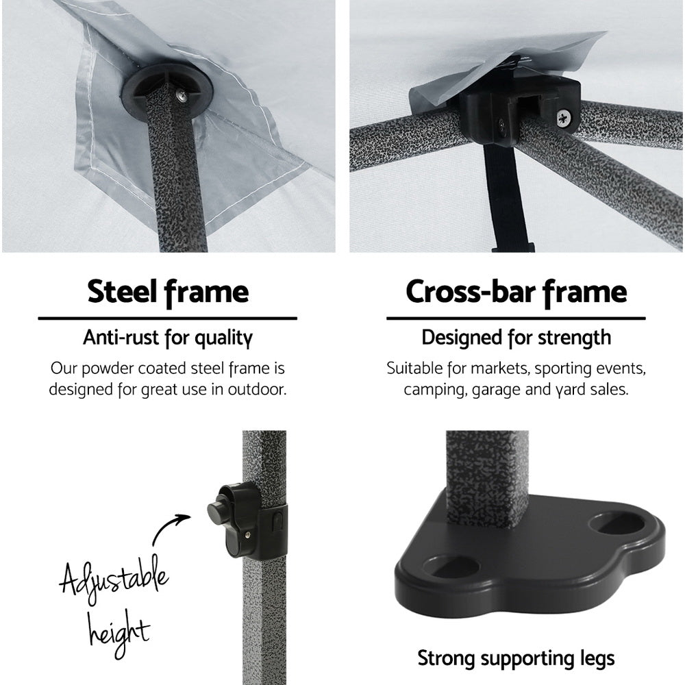 Instahut Gazebo 3x4.5 Pop Up Marquee Folding Tent Wedding Gazebos Camping Outdoor Shade Canopy White 4