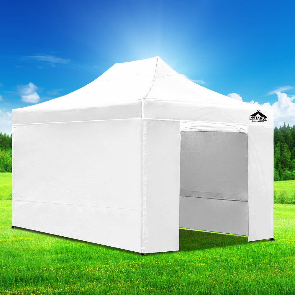Instahut Gazebo 3x4.5 Pop Up Marquee Folding Tent Wedding Gazebos Camping Outdoor Shade Canopy White 7