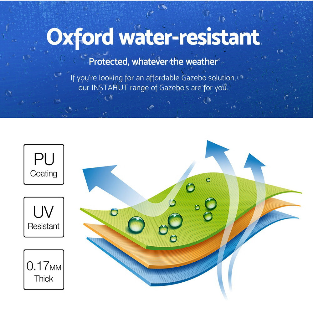 Instahut Gazebo 3x6 Pop Up Marquee Folding Tent Wedding Gazebos Camping Outdoor Shade Canopy Blue 5