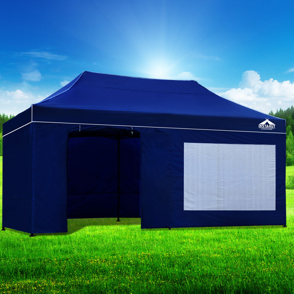 Instahut Gazebo 3x6 Pop Up Marquee Folding Tent Wedding Gazebos Camping Outdoor Shade Canopy Blue 7