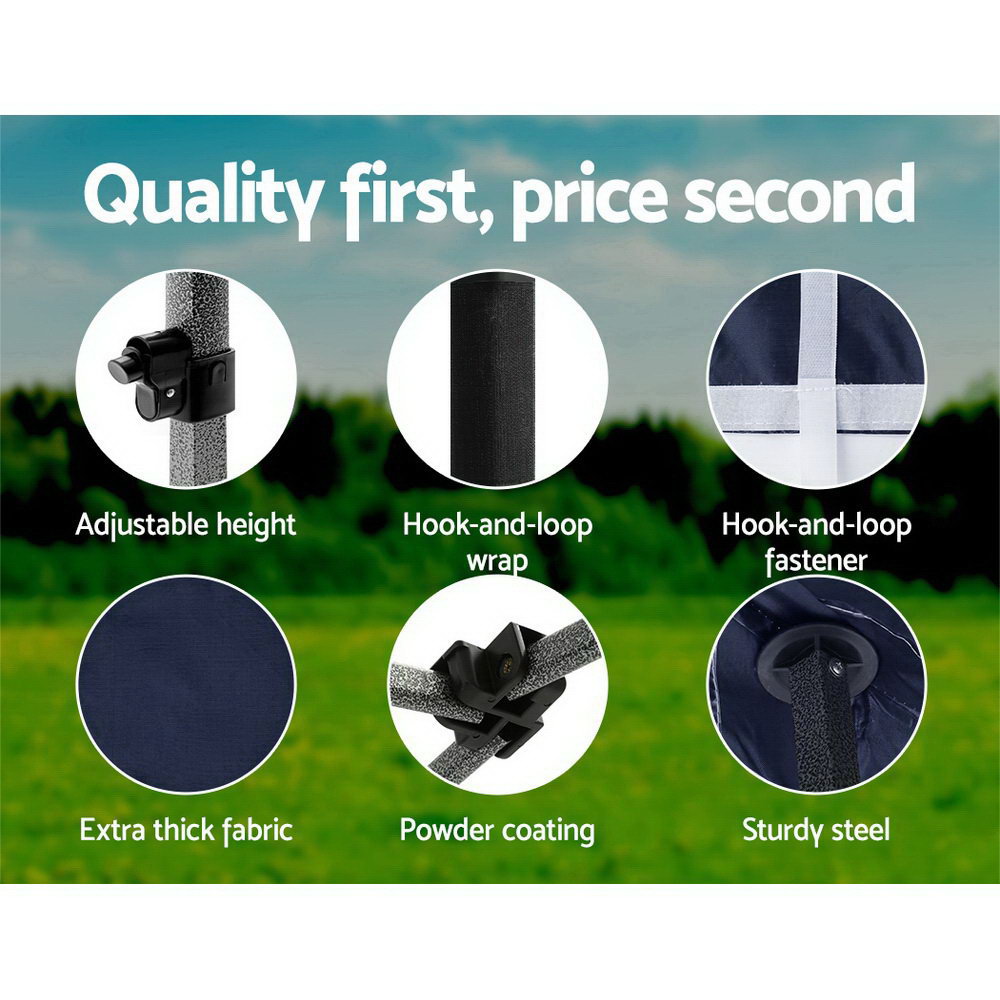 Instahut Gazebo Pop Up Marquee 3x6 Folding Tent Gazebos Camping 500D Oxford Navy 6
