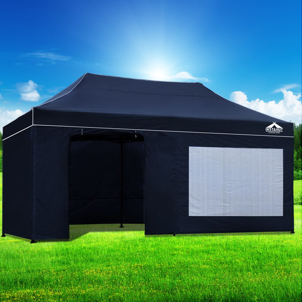 Instahut Gazebo Pop Up Marquee 3x6 Folding Tent Gazebos Camping 500D Oxford Navy 7