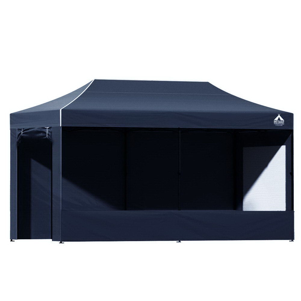 Instahut Gazebo Pop Up Marquee 3x6 Folding Tent Gazebos Camping 500D Oxford Navy 8