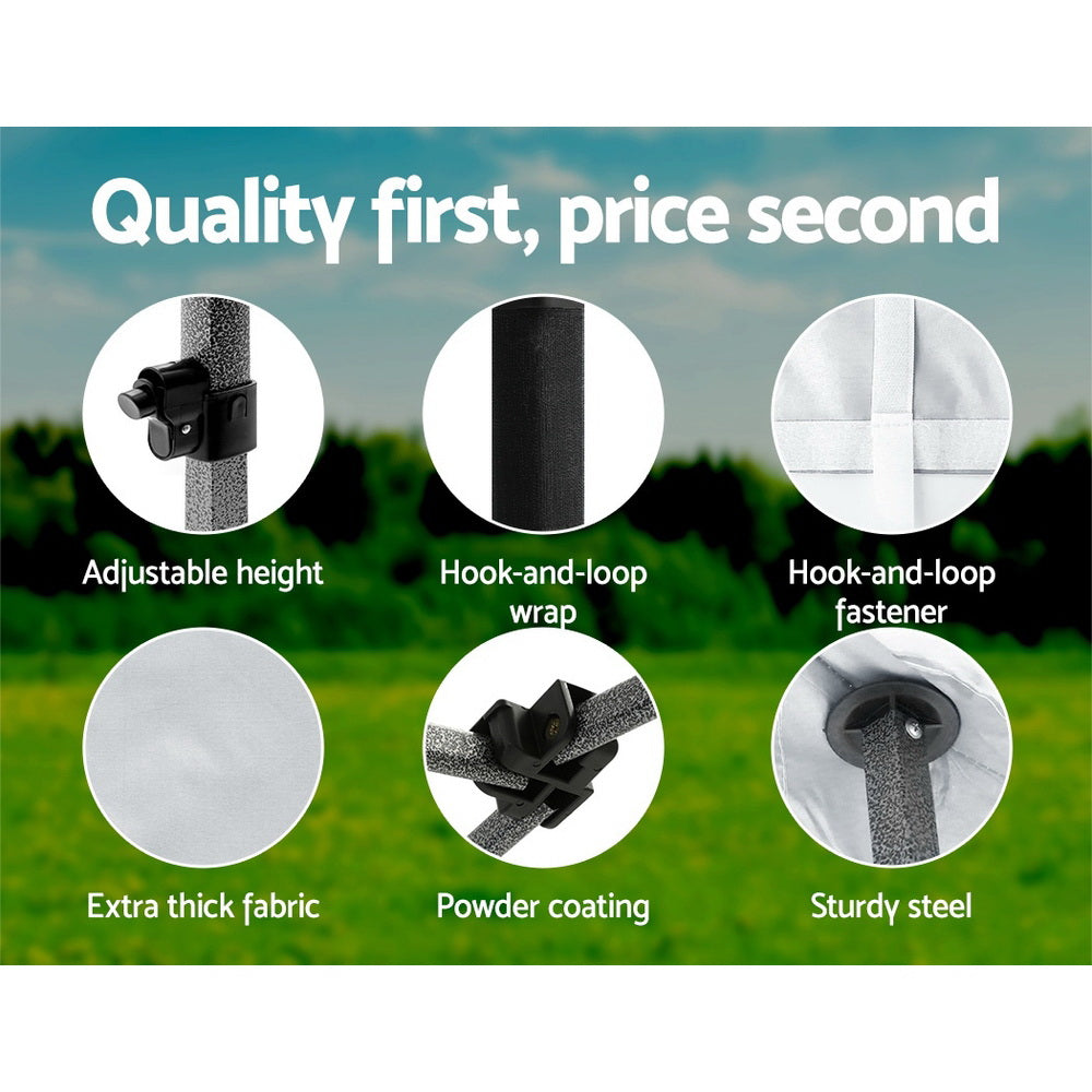 Instahut Gazebo Pop Up Marquee 3x6 Folding Tent Gazebos 500D Oxford Fabric White 6