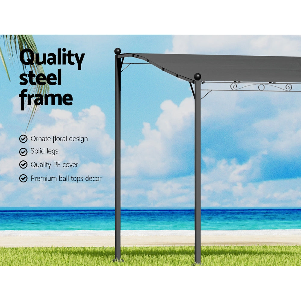 Instahut Gazebo Marquee 3m Outdoor Event Wedding Tent Camping Party Shade Iron Art Canopy Grey 5