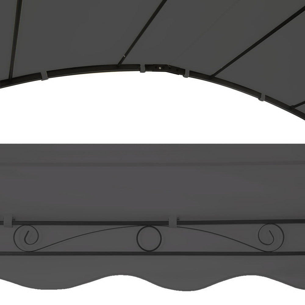 Instahut Gazebo Marquee 4x3m Outdoor Event Wedding Tent Camping Party Shade Iron Art Canopy Grey 3