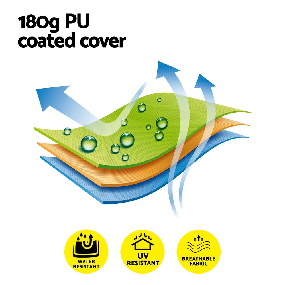 Instahut Gazebo Outdoor BBQ Grill Patio Garden Marquee Shade Shelter Shelf Hooks Beige 6