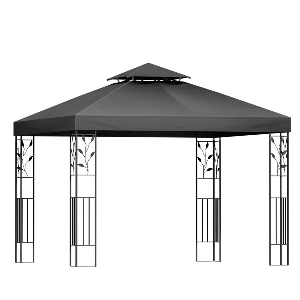 Instahut Gazebo 3x3m Marquee Outdoor Wedding Party Event Tent Home Iron Art Shade Grey 7
