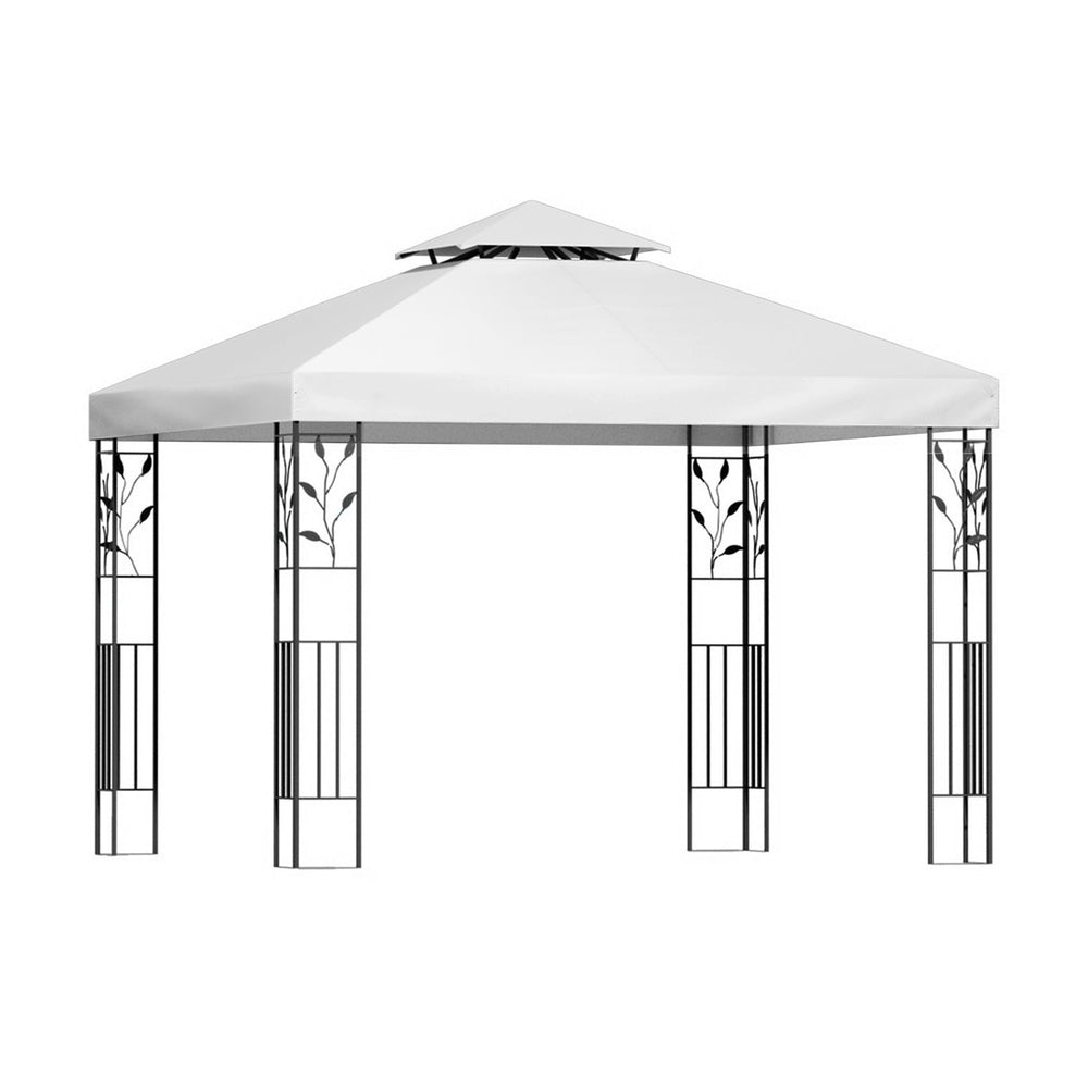 Instahut Gazebo 3x3m Marquee Outdoor Wedding Party Event Tent Home Iron Art Shade White 7