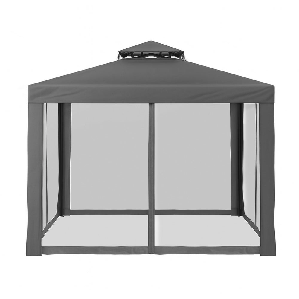 Instahut Gazebo Marquee 3m Outdoor Event Tent Camping Party Mesh Wall Canopy Grey 3