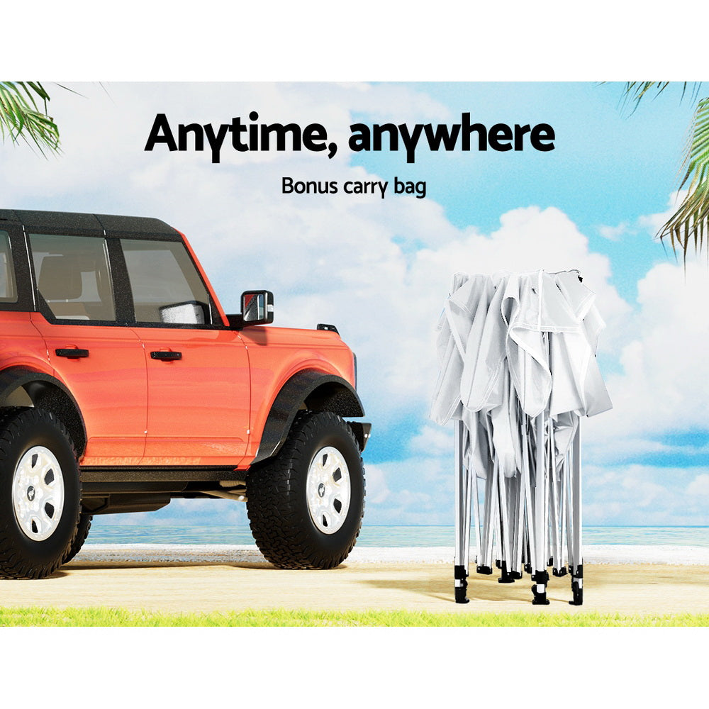 Instahut Gazebo Pop Up Marquee 3x6m Wedding Party Outdoor Camping Tent Canopy Shade Mesh Wall White 4