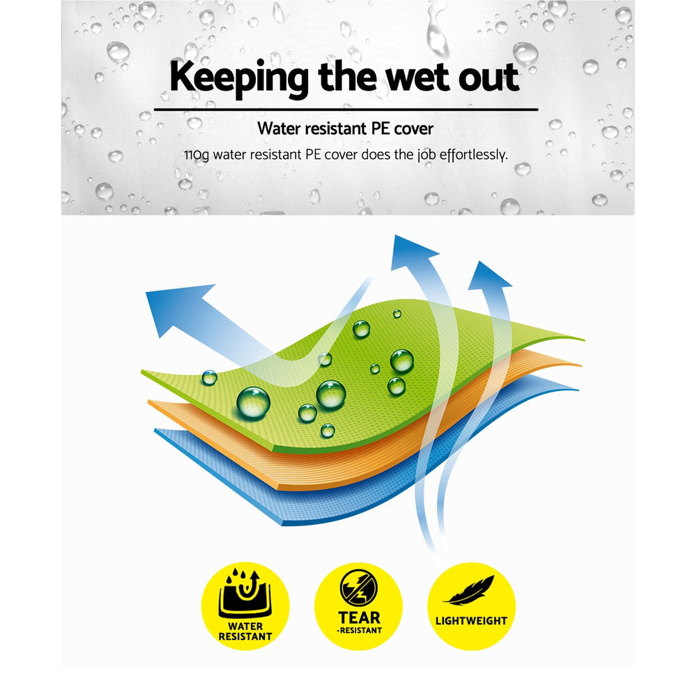 Instahut Gazebo Pop Up Marquee 3x6m Wedding Party Outdoor Camping Tent Canopy Shade Mesh Wall White 5