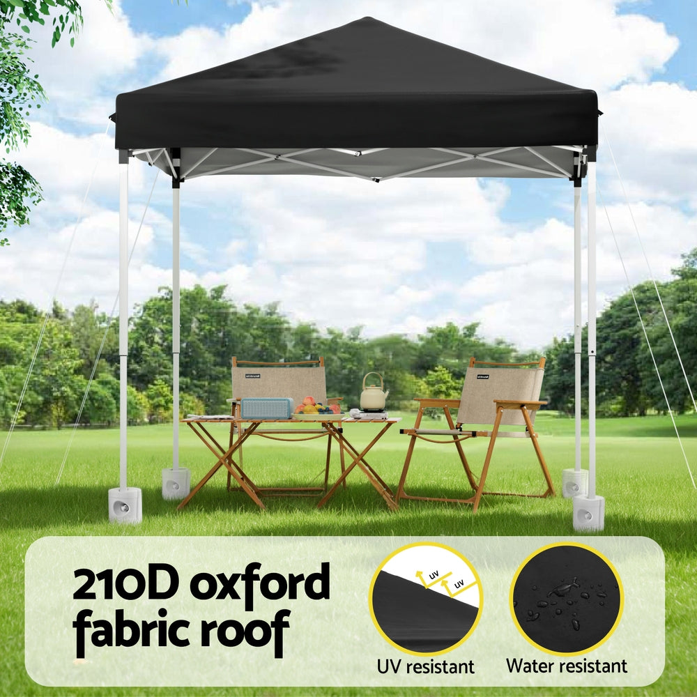 Instahut Gazebo 2x2m Outdoor Patio Garden Marquee Shade w/ Base Pods Black 4