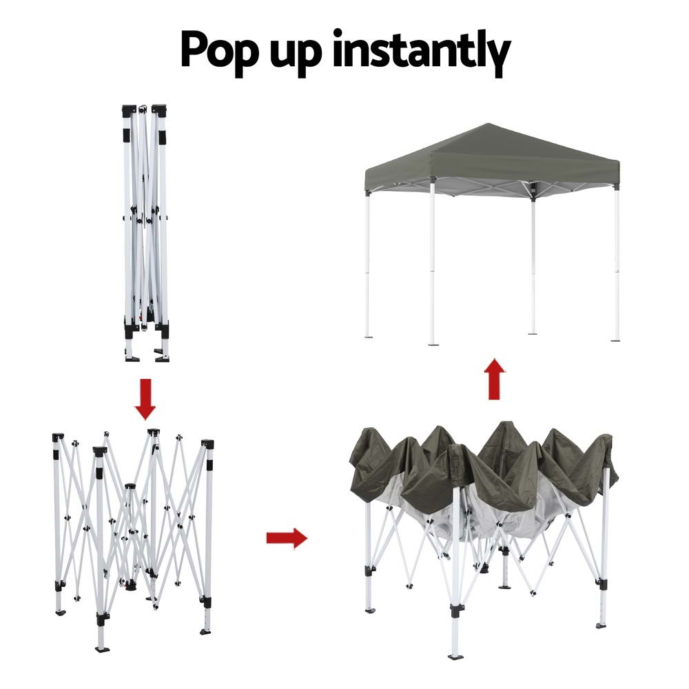 Instahut Gazebo 2x2m Outdoor Patio Garden Marquee Shade Grey 5