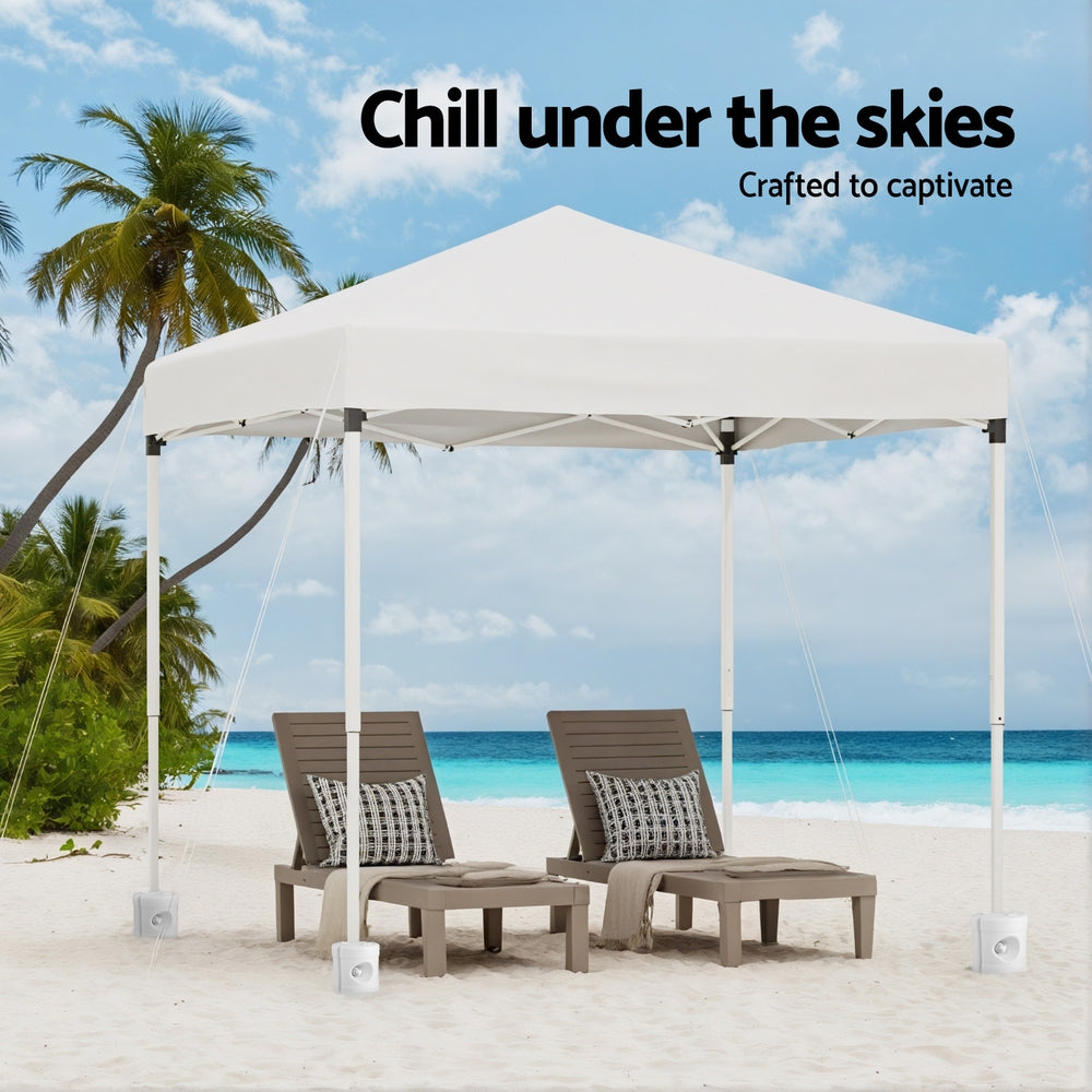 Instahut Gazebo 2x2m Outdoor Patio Garden Marquee Shade w/ Base Pods White 5