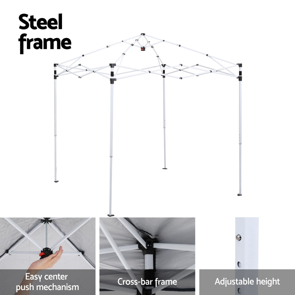 Instahut Gazebo 2x2m Outdoor Patio Garden Marquee Shade w/ Base Pods White 6