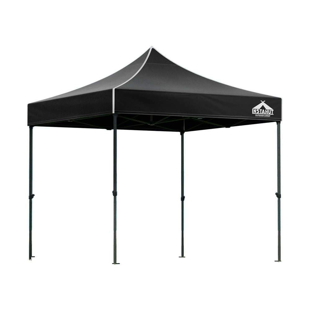 Instahut Gazebo Pop Up Marquee 3x3m Folding Tent Wedding Outdoor Camping Canopy Gazebos Shade Black 8