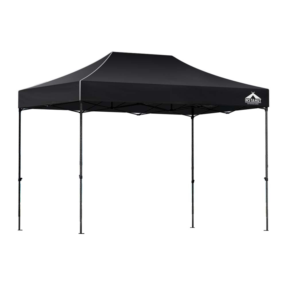 Instahut Gazebo Pop Up Marquee 3x4.5 Folding 500D Wedding Tent Base Pod Black 7