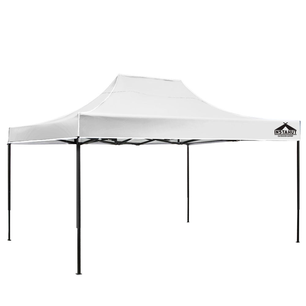 Instahut Gazebo Pop Up Marquee 3x4.5 Folding Tent 500D Oxford Fabric White 8