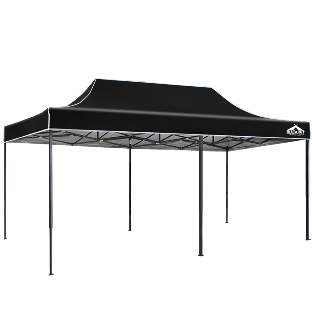 Instahut Gazebo Pop Up Marquee 3x6 Folding Outdoor 500D Tent Base Pod Black 7