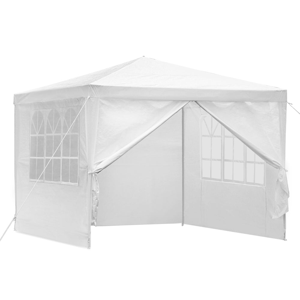 Instahut Gazebo 3x3m Marquee Wedding Party Tent Outdoor Camping Side Wall Canopy Window Panel White 7