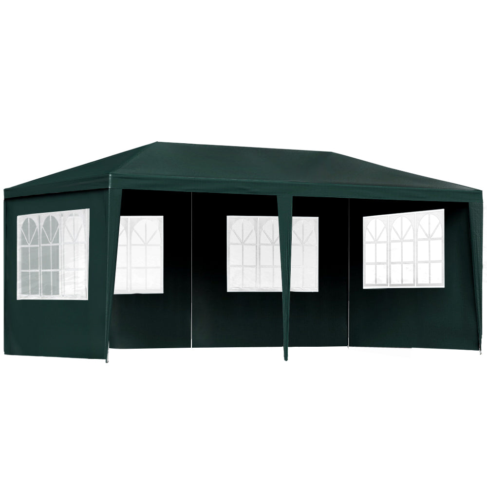 Instahut Gazebo 3x6m Marquee Wedding Party Tent Outdoor Camping Side Wall Canopy 4 Panel Green 7