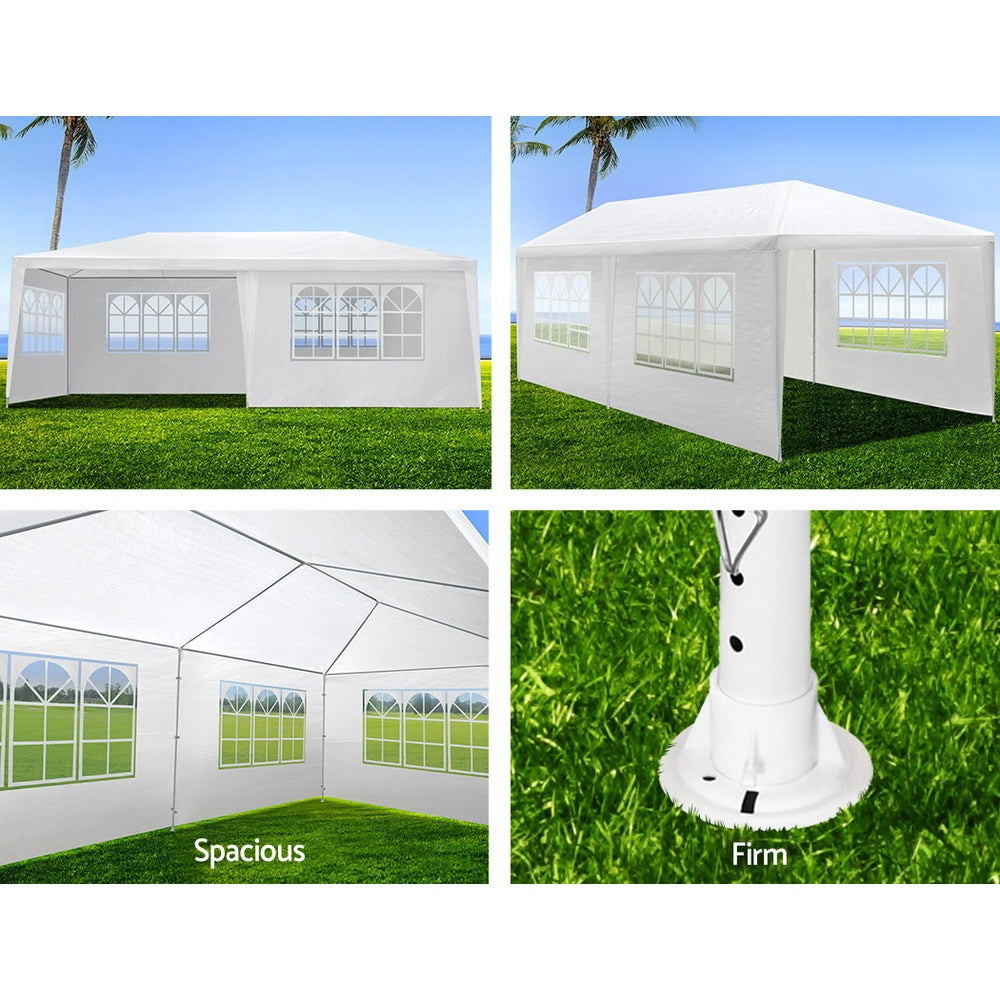 Instahut Gazebo 3x6m Marquee Wedding Party Tent Outdoor Camping Side Wall Canopy 4 Panel White 5