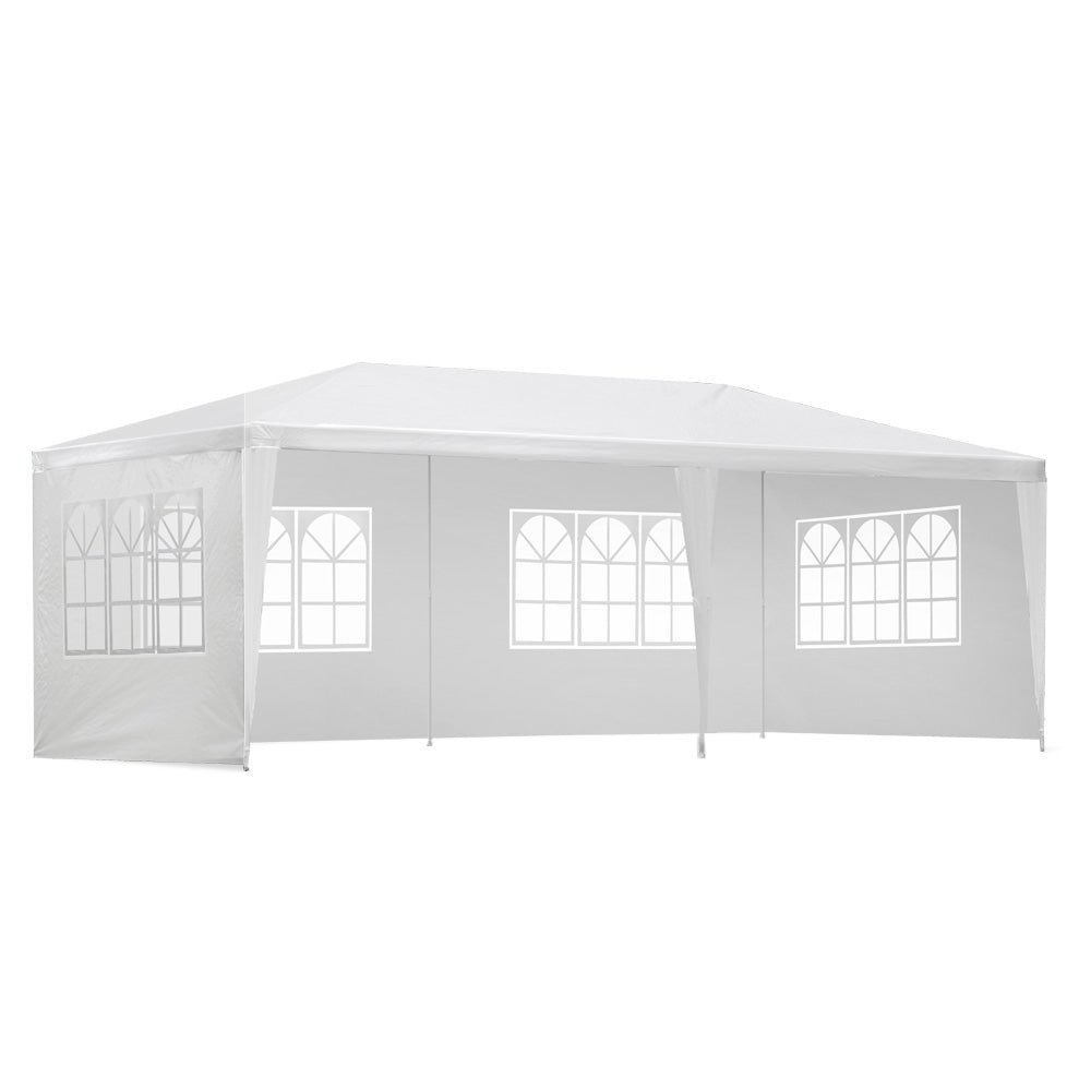 Instahut Gazebo 3x6m Marquee Wedding Party Tent Outdoor Camping Side Wall Canopy 4 Panel White 7
