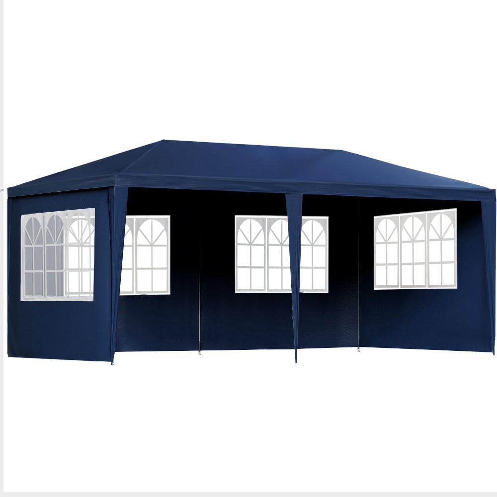 Instahut Gazebo 3x6m Marquee Wedding Party Tent Outdoor Camping Side Wall Canopy 6 Panel Blue 7