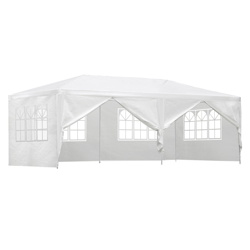 Instahut Gazebo 3x6m Marquee Wedding Party Tent Outdoor Camping Side Wall Canopy 6 Panel White 7