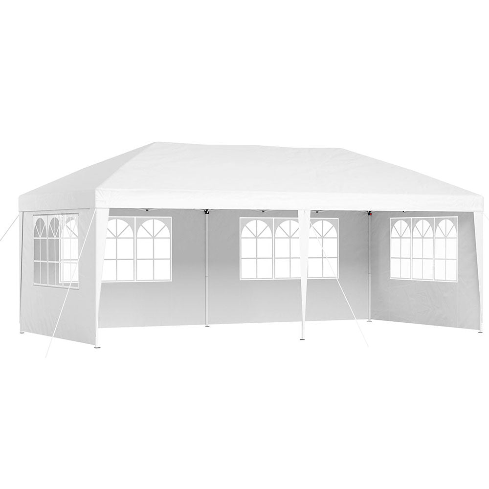 Instahut Gazebo Pop Up Marquee 3x6m Wedding Party Outdoor Camping Tent Canopy Side Wall White 7