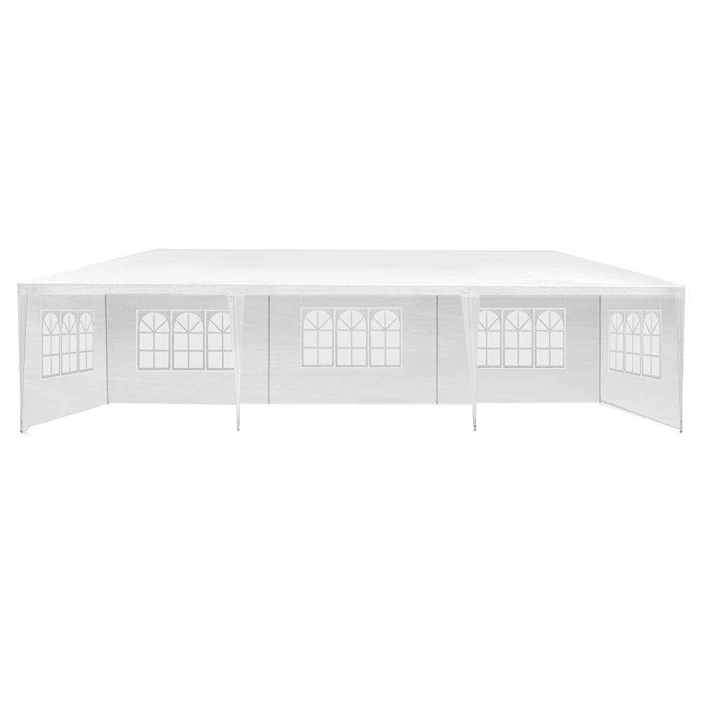 Instahut Gazebo 3x9m Marquee Wedding Party Tent Outdoor Camping Side Wall Canopy 5 Panel White 3