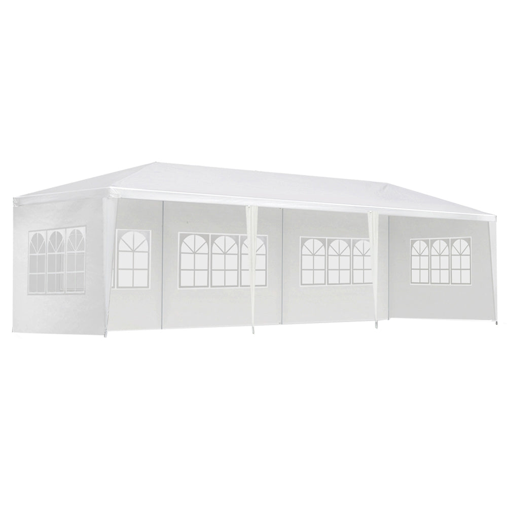 Instahut Gazebo 3x9m Marquee Wedding Party Tent Outdoor Camping Side Wall Canopy 5 Panel White 7