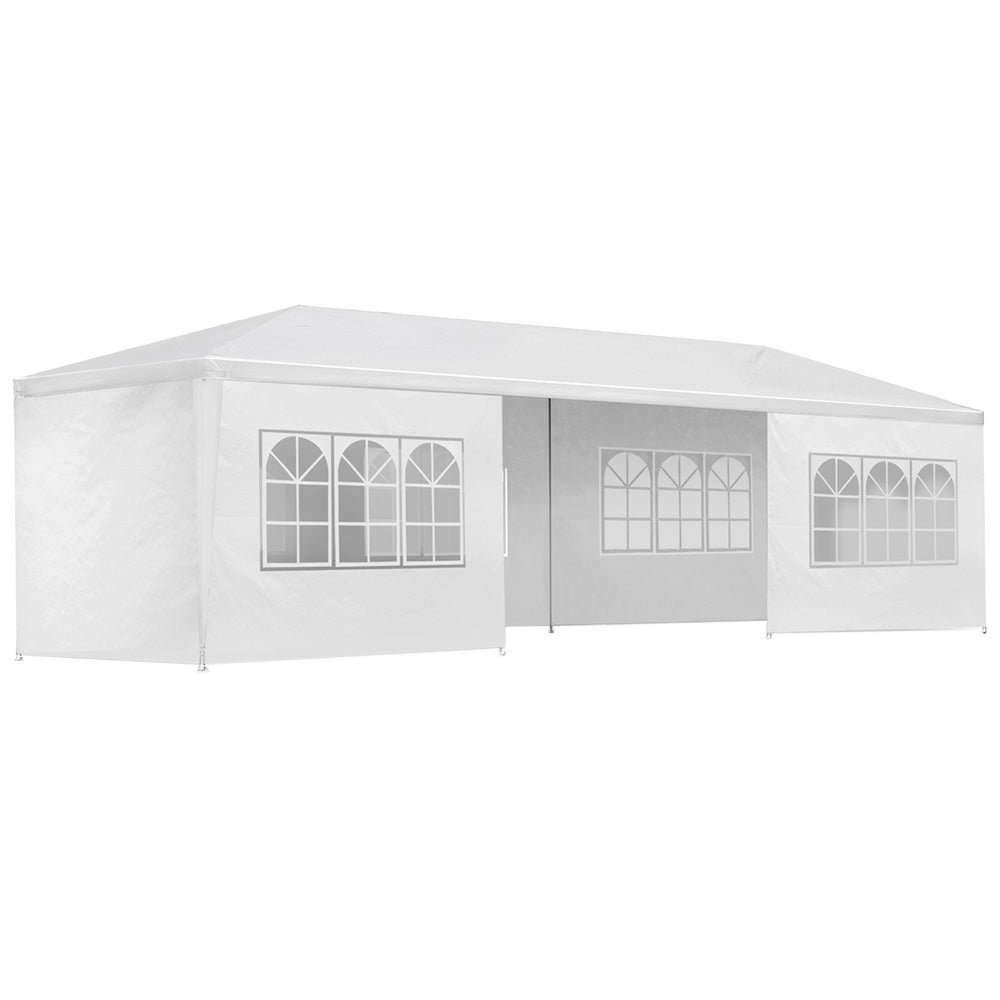 Instahut Gazebo 3x9m Marquee Wedding Party Tent Outdoor Camping Side Wall Canopy 8 Panel White 7