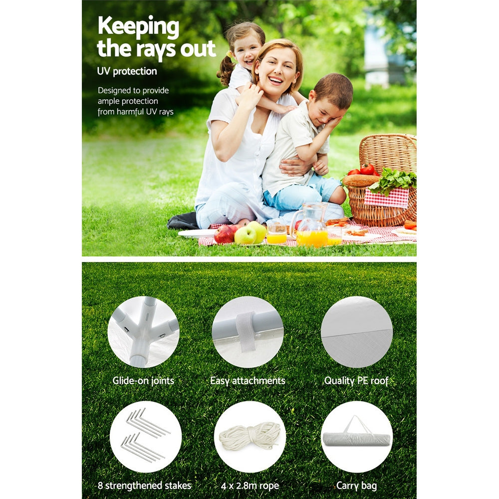 Instahut Gazebo 3x3m Wedding Party Marquee Tent Outdoor Event Camping Canopy Shade White 6