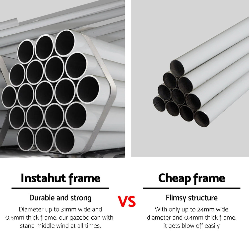 Instahut Gazebo 3x9 Wedding Party Marquee Tent Outdoor Event Camping Shade White 4