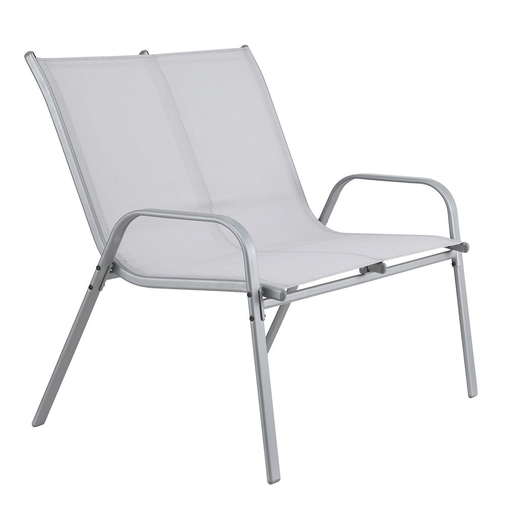 Gardeon Garden Bench Seat Steel Outdoor Patio Park Lounge Backyard Chair Grey 4