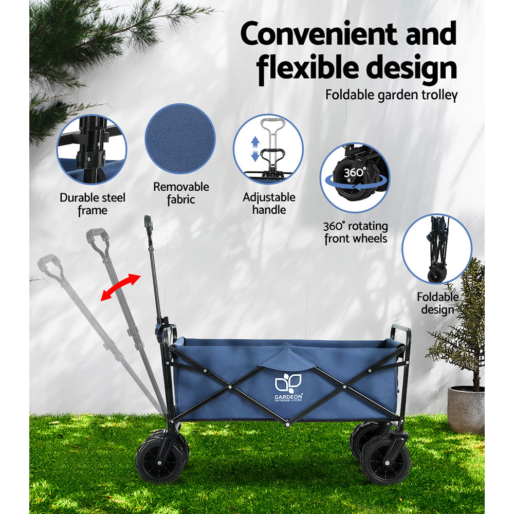 Gardeon Garden Cart Folding 120kg Trolley Camping Wagon Barrow Outdoor Beach 4