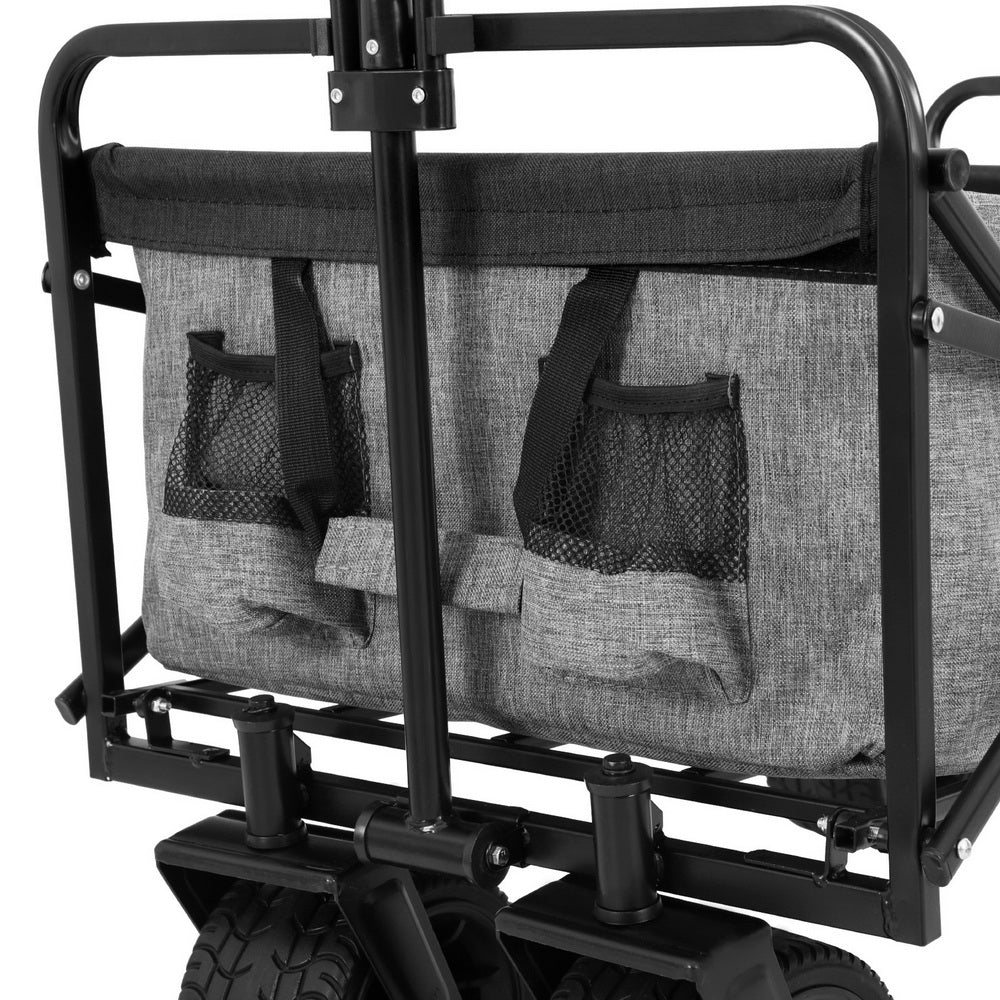 Gardeon Garden Cart with Cargo Net Grey 5