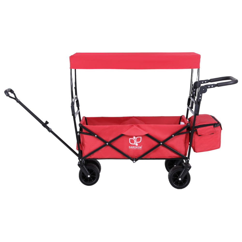 Gardeon Garden Cart with Removable Canopy Red 3