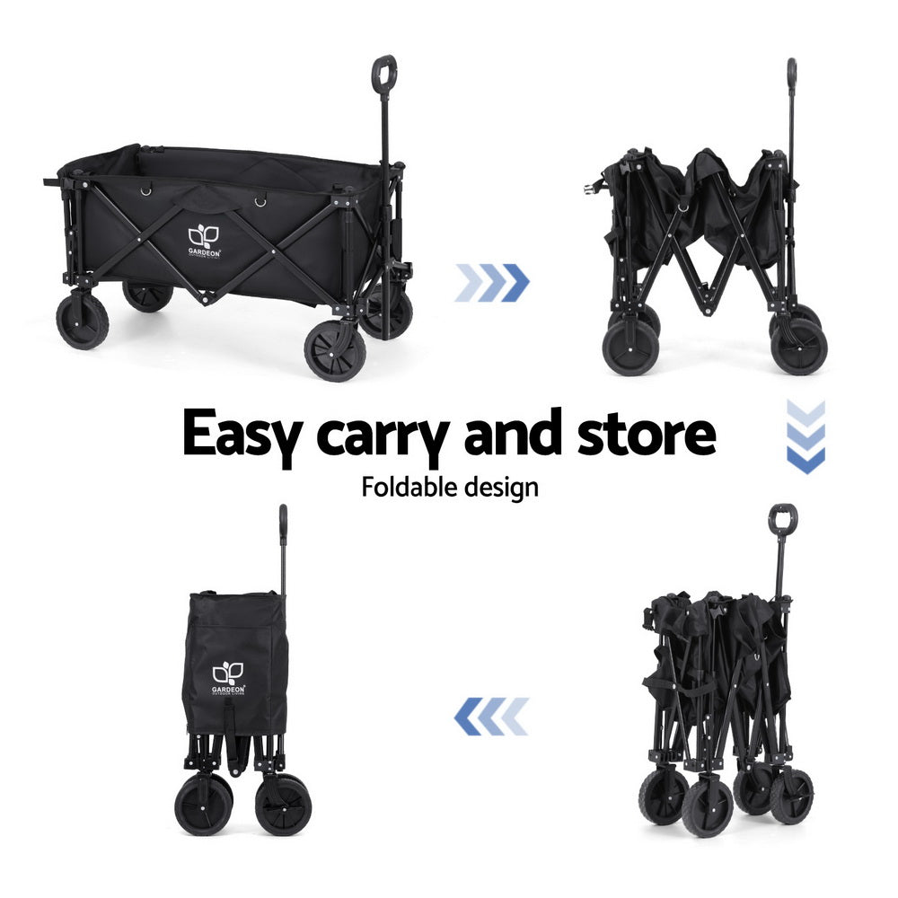 Gardeon Garden Cart with Opening Rear Black 6