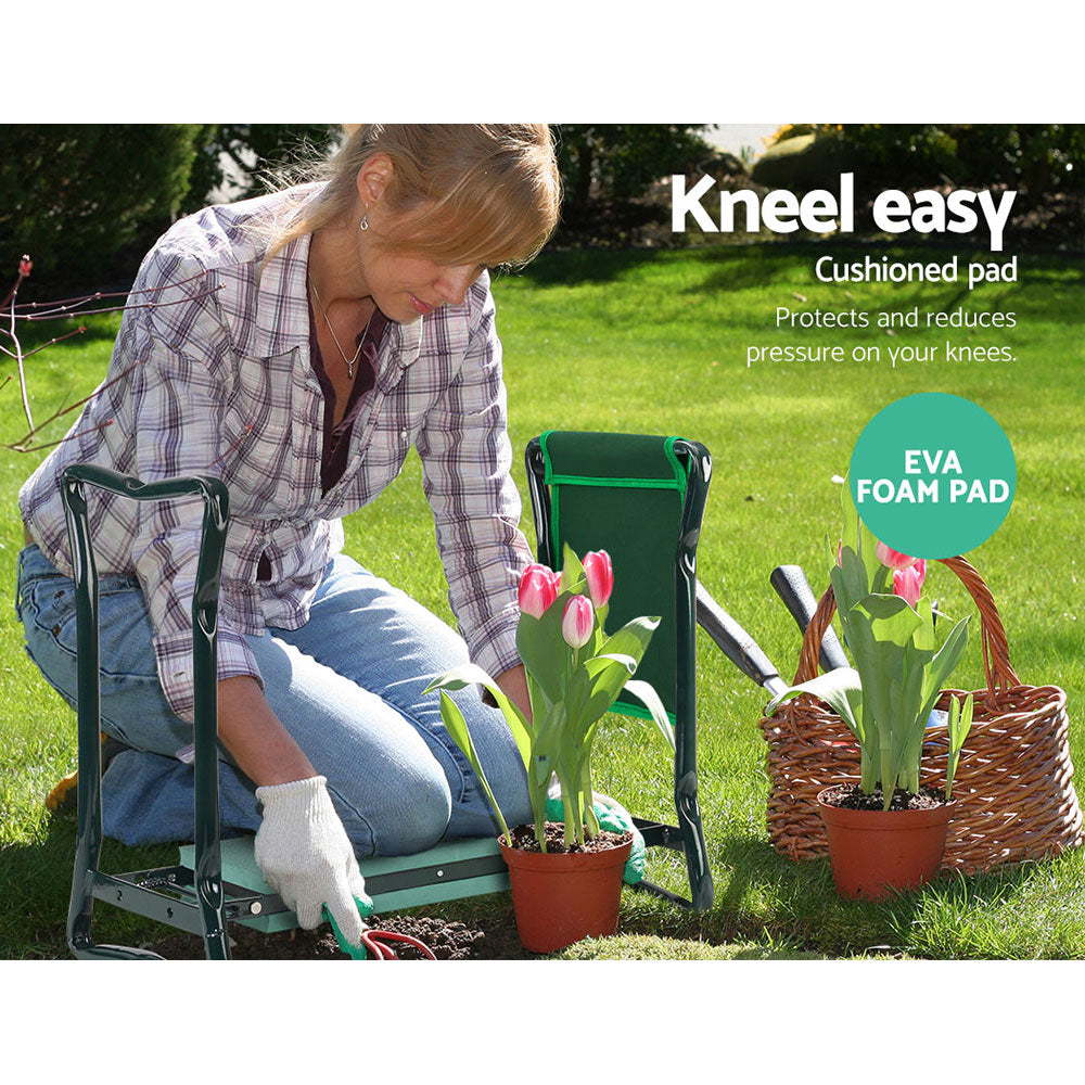 Gardeon Garden Kneeler 3-in-1 Padded Seat Stool Outdoor Bench Knee Pad Foldable 3