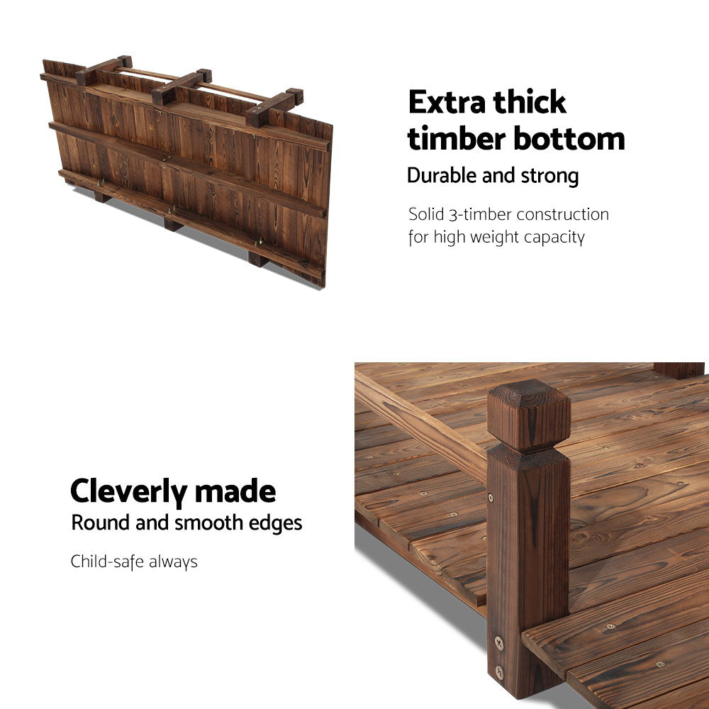 Gardeon Garden Decor Outdoor Ornament Wooden Bridge 160cm 4