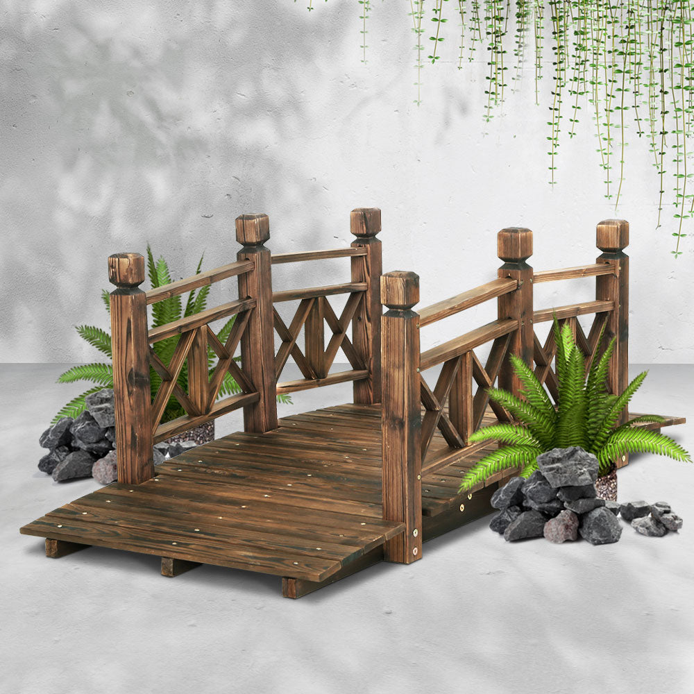 Gardeon Garden Decor Outdoor Ornament Wooden Bridge 150cm 8