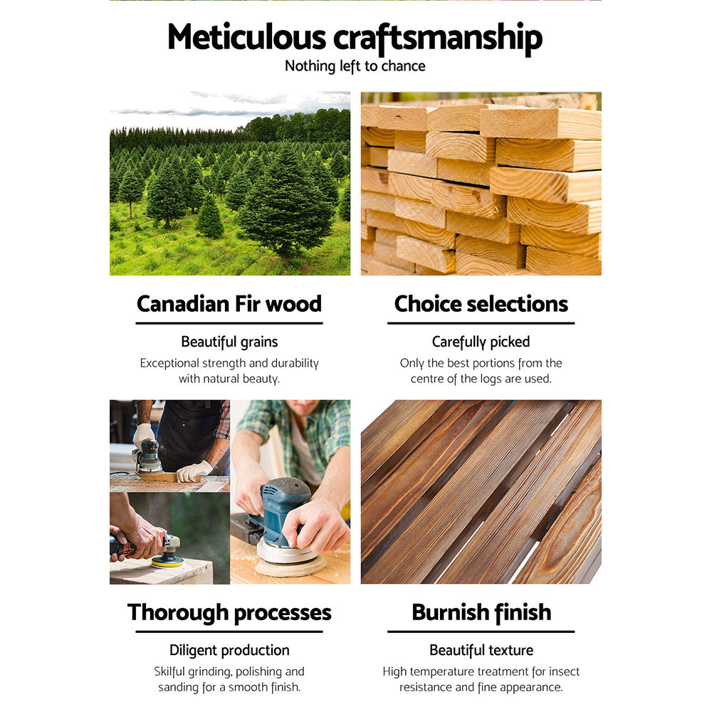 Gardeon Garden Decor Outdoor Ornament 2X Wooden Wagon Wheel 4