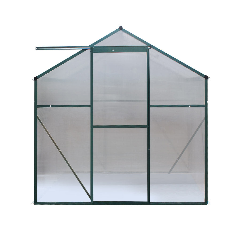Green Fingers Greenhouse 2.52x1.9x1.83M Aluminium Polycarbonate Green House Garden Shed 3