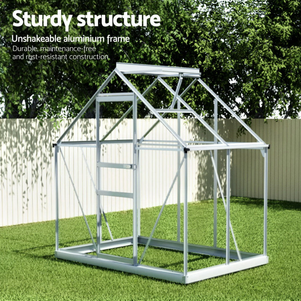 Green Fingers Greenhouse Aluminium Polycarbonate Premium Garden Storage Shed 3.1Mx1.9Mx2.0M 6