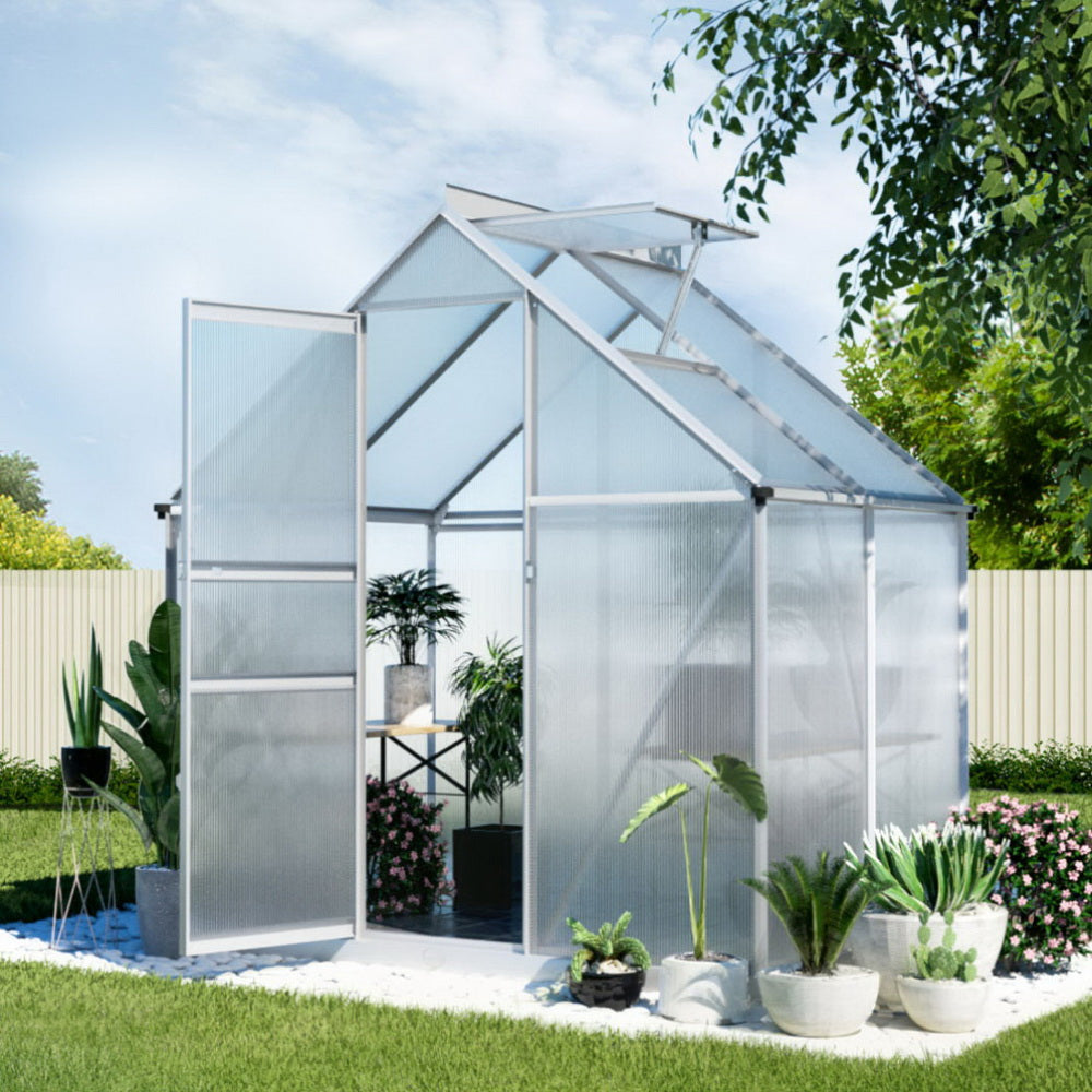Green Fingers Greenhouse Aluminium Polycarbonate Premium Garden Storage Shed 3.1Mx1.9Mx2.0M 8